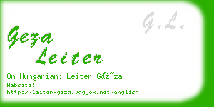 geza leiter business card